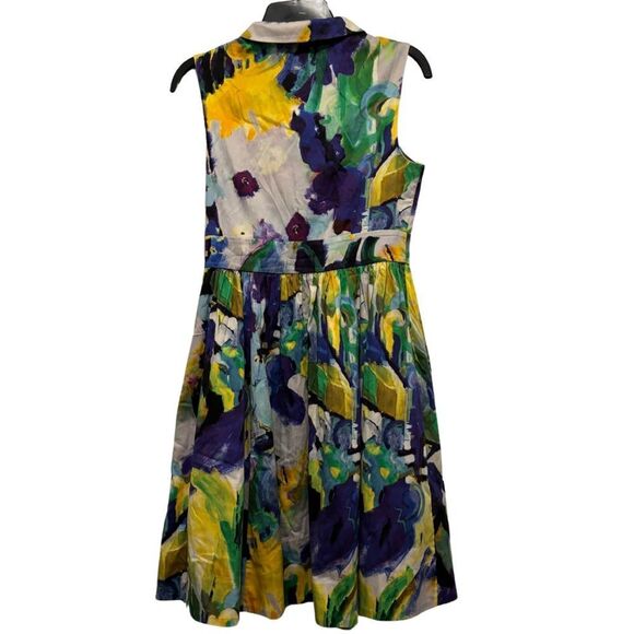 EUC Kate Spade Carissa Fit & Flare Collared Watercolor Sleeveless Dress - Picture 5 of 16